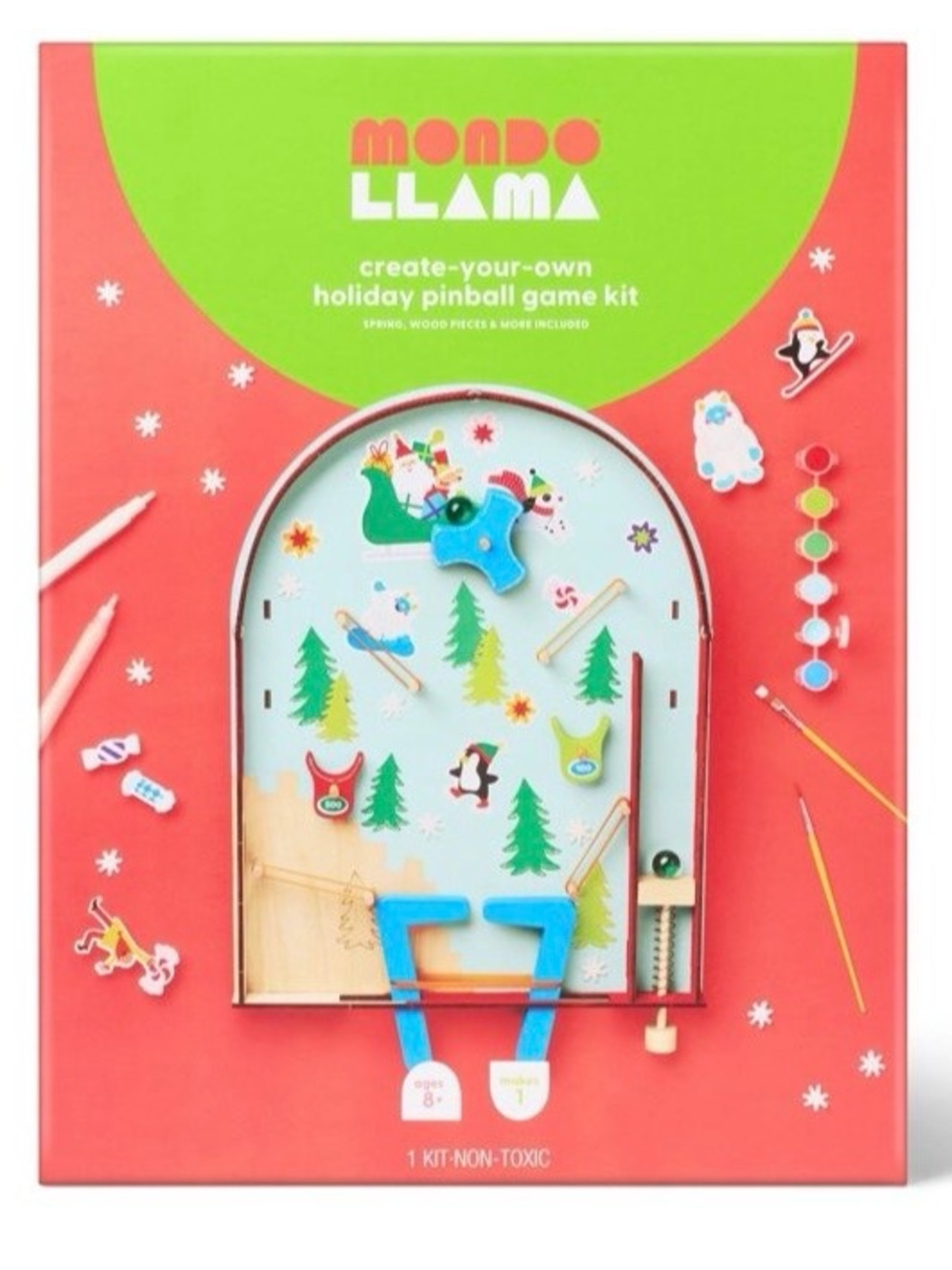 ⭐️MONDO LLAMA Create-Your-Own Holiday Pinball Game Kit - NEW IN BOX